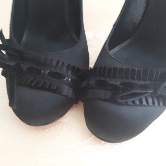 Betsey Johnson Black Pink Bottom Pumps Size 7 1/2 - Picture 10 of 13